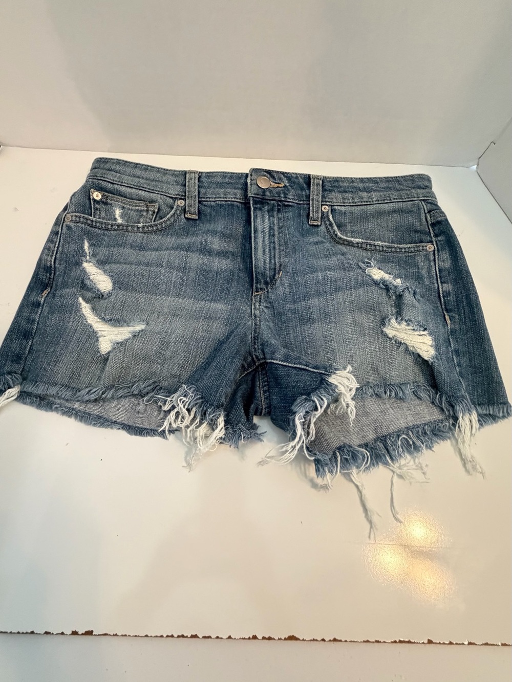 Joe's Jeans Frayed Distressed Denim Shorts - Blue Size 28